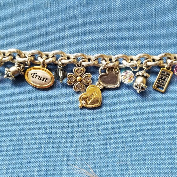 🩷Brighton Y2K Vintage Breast Cancer Encouragement Charm Bracelet - GPC🩷 - Picture 11 of 13